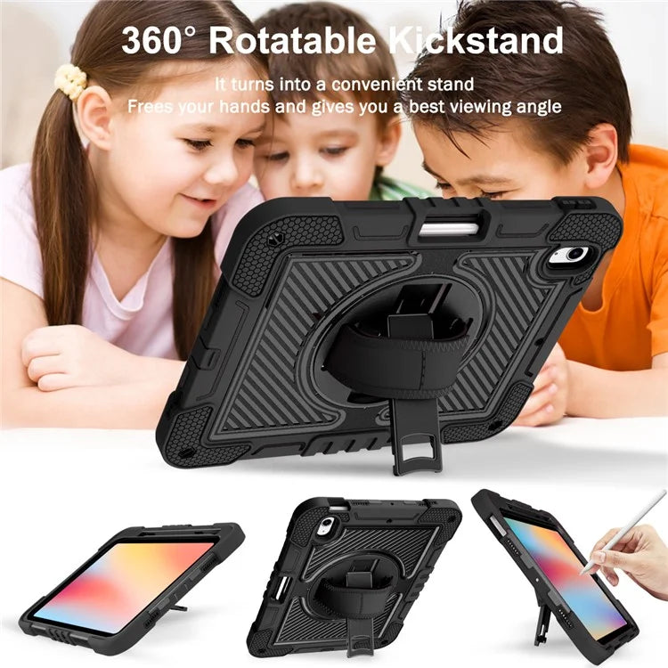 For iPad 10.9 (2022) Case Kickstand Anti-drop Tablet Cover with Shoulder Strap