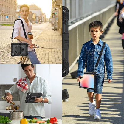 For iPad 10.9 (2022) Case Kickstand Anti-drop Tablet Cover with Shoulder Strap