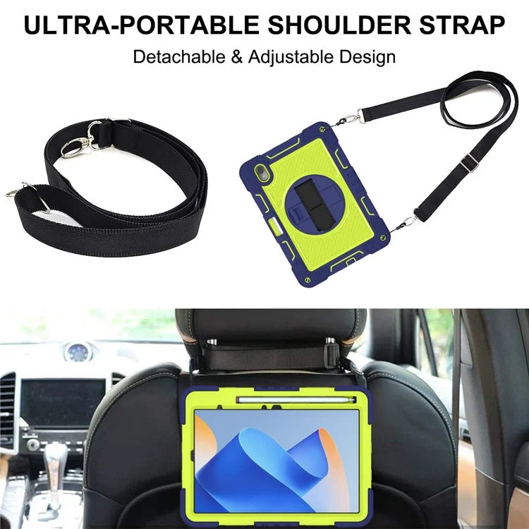 For Huawei MatePad 11 (2023) Tablet Case Shockproof Cover with Kickstand Shoulder Strap