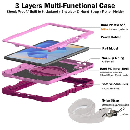 For Huawei MatePad 11 (2023) Tablet Case Shockproof Cover with Kickstand Shoulder Strap