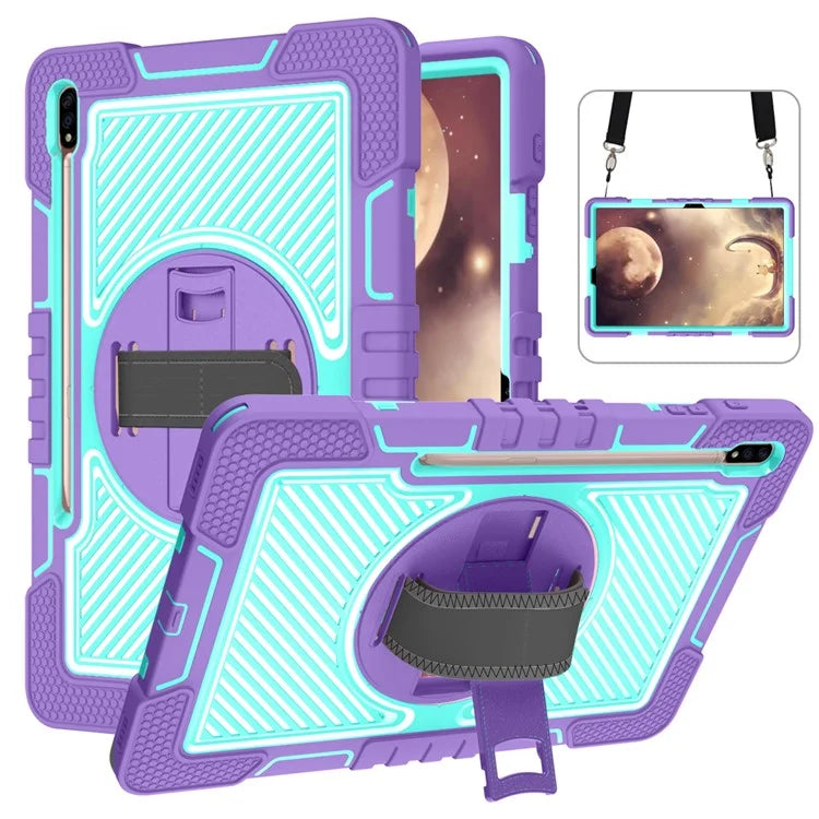 For Samsung Galaxy Tab S7 / S8 Crossbody Tablet Case Shoulder Strap Rotary Kickstand