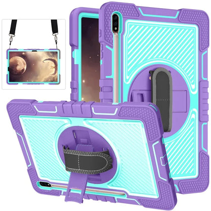 For Samsung Galaxy Tab S7 / S8 Crossbody Tablet Case Shoulder Strap Rotary Kickstand