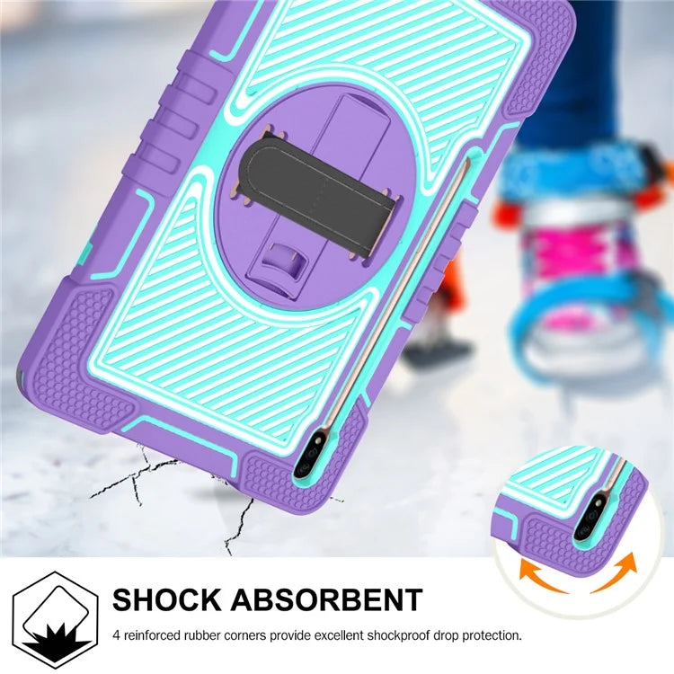 For Samsung Galaxy Tab S7 / S8 Crossbody Tablet Case Shoulder Strap Rotary Kickstand