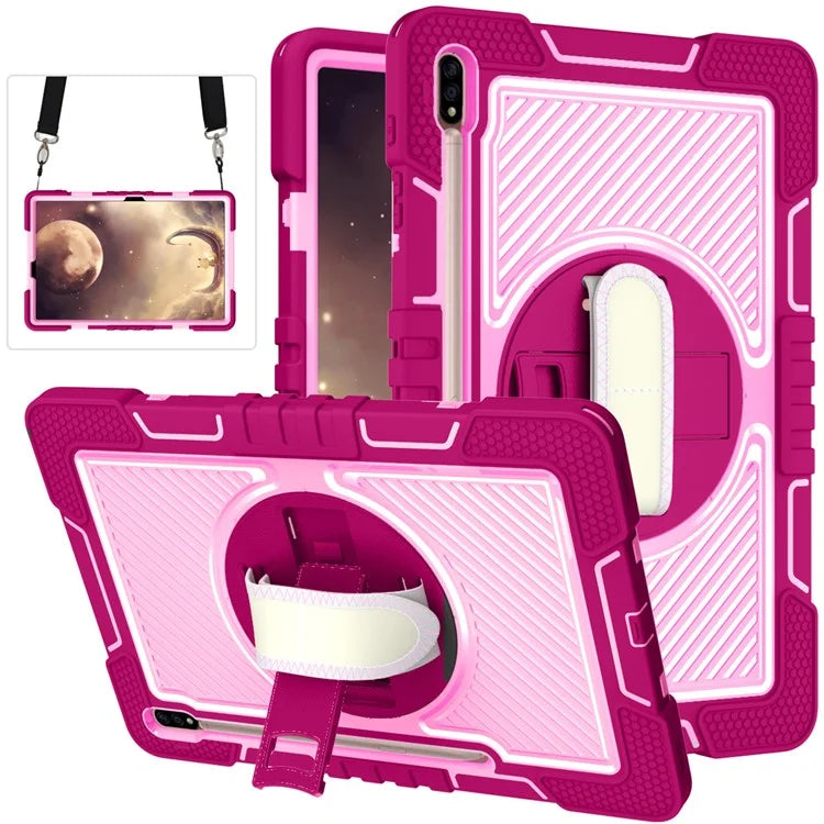 For Samsung Galaxy Tab S7 / S8 Crossbody Tablet Case Shoulder Strap Rotary Kickstand