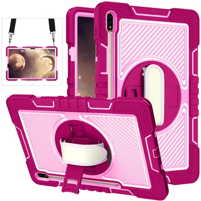 For Samsung Galaxy Tab S7 / S8 Crossbody Tablet Case Shoulder Strap Rotary Kickstand