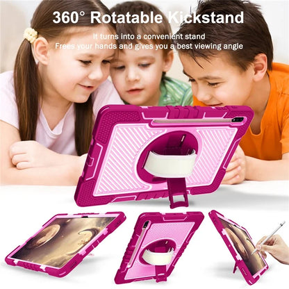 For Samsung Galaxy Tab S7 / S8 Crossbody Tablet Case Shoulder Strap Rotary Kickstand