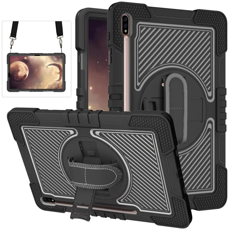 For Samsung Galaxy Tab S7 / S8 Crossbody Tablet Case Shoulder Strap Rotary Kickstand