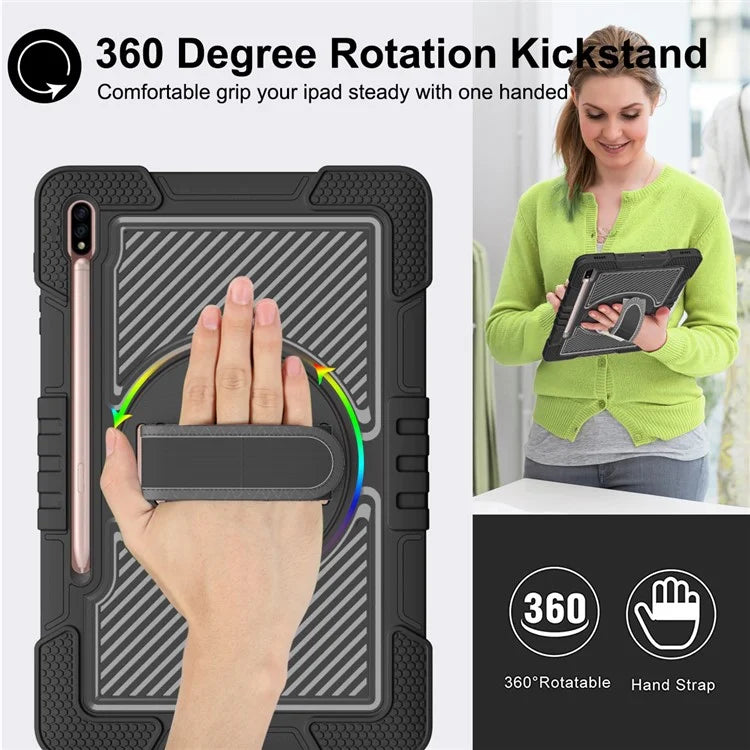 For Samsung Galaxy Tab S7 / S8 Crossbody Tablet Case Shoulder Strap Rotary Kickstand