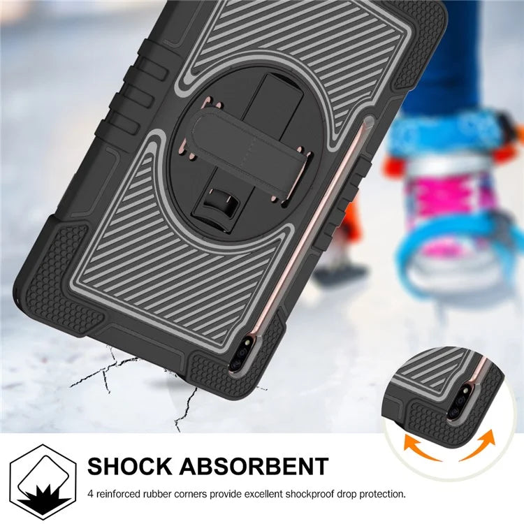 For Samsung Galaxy Tab S7 / S8 Crossbody Tablet Case Shoulder Strap Rotary Kickstand