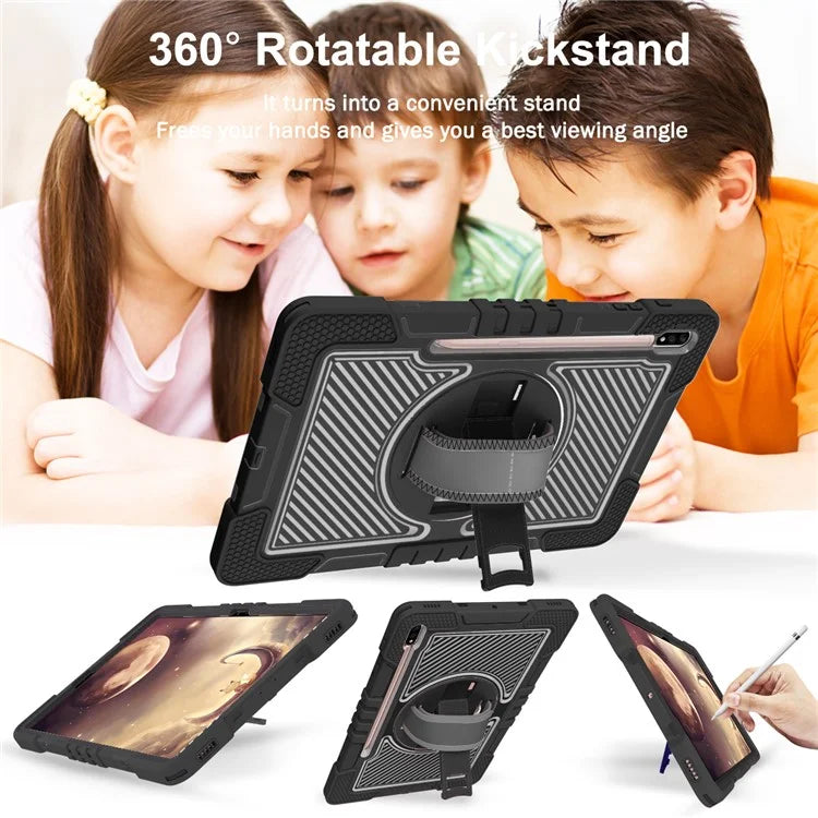 For Samsung Galaxy Tab S7 / S8 Crossbody Tablet Case Shoulder Strap Rotary Kickstand