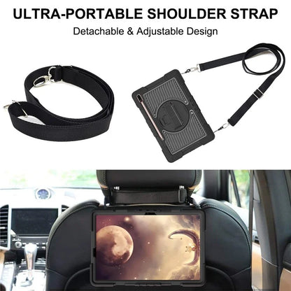 For Samsung Galaxy Tab S7 / S8 Crossbody Tablet Case Shoulder Strap Rotary Kickstand