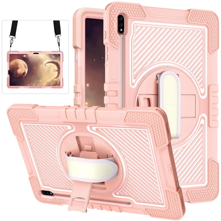 For Samsung Galaxy Tab S7 / S8 Crossbody Tablet Case Shoulder Strap Rotary Kickstand