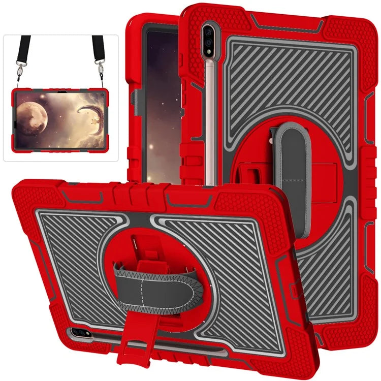 For Samsung Galaxy Tab S7 / S8 Crossbody Tablet Case Shoulder Strap Rotary Kickstand