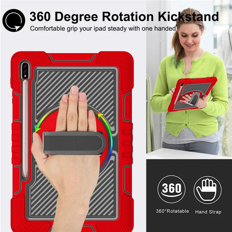 For Samsung Galaxy Tab S7 / S8 Crossbody Tablet Case Shoulder Strap Rotary Kickstand