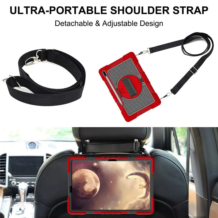 For Samsung Galaxy Tab S7 / S8 Crossbody Tablet Case Shoulder Strap Rotary Kickstand