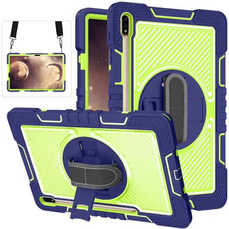 For Samsung Galaxy Tab S7 / S8 Crossbody Tablet Case Shoulder Strap Rotary Kickstand