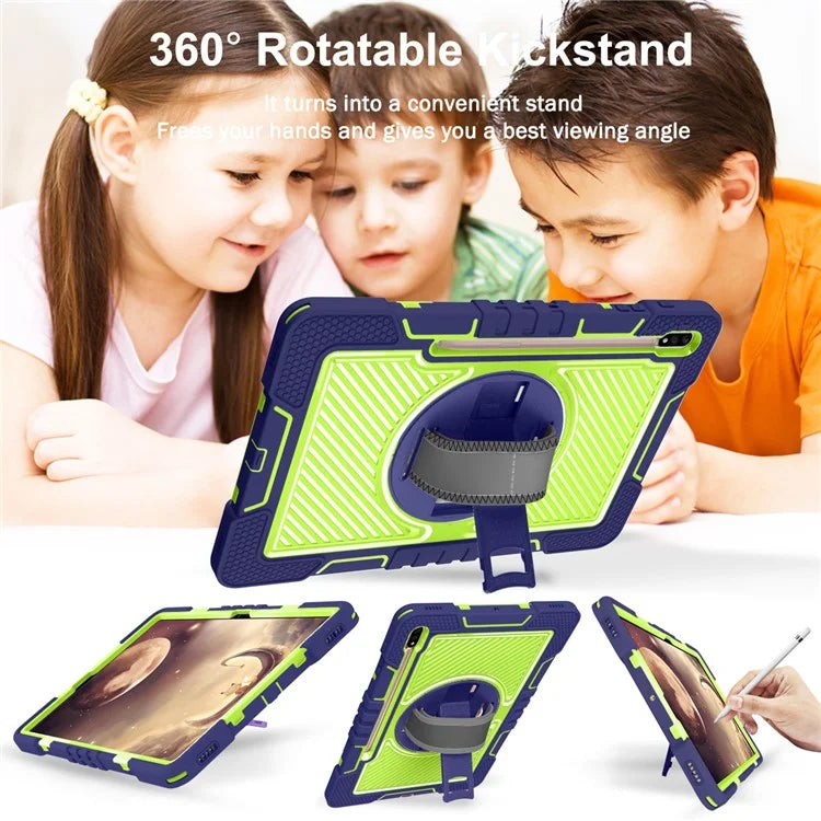 For Samsung Galaxy Tab S7 / S8 Crossbody Tablet Case Shoulder Strap Rotary Kickstand