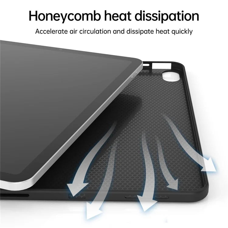For iPad 10.9 (2022) Tri-fold Stand Tablet Case Leather+TPU Cover