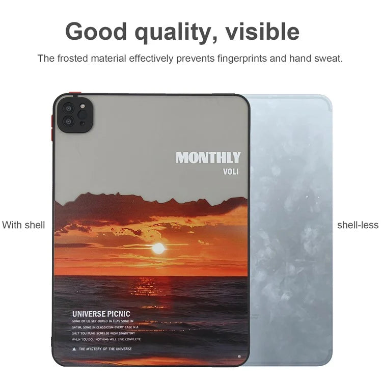 For iPad Pro 11 (2020) / (2021) / (2022) Tablet Case PC+TPU Pattern Slim Cover
