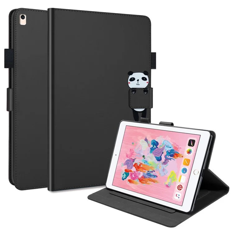 For iPad 9.7-inch (2017) / (2018) Tablet Leather Case Cartoon Animal Pattern