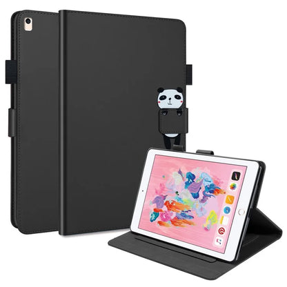 For iPad 9.7-inch (2017) / (2018) Tablet Leather Case Cartoon Animal Pattern