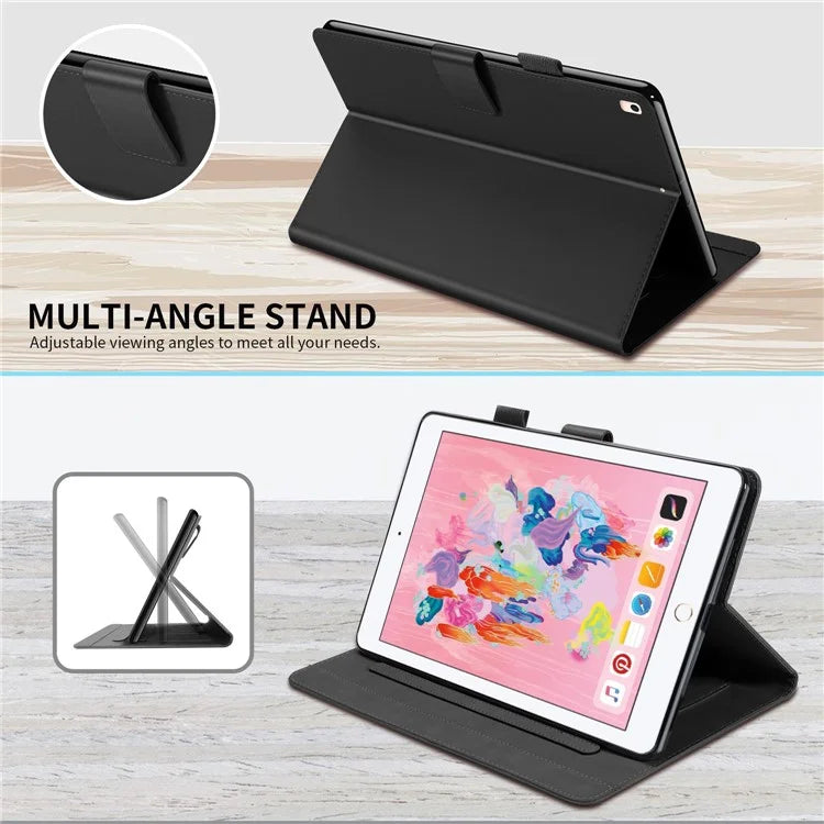 For iPad 9.7-inch (2017) / (2018) Tablet Leather Case Cartoon Animal Pattern