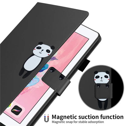 For iPad 9.7-inch (2017) / (2018) Tablet Leather Case Cartoon Animal Pattern