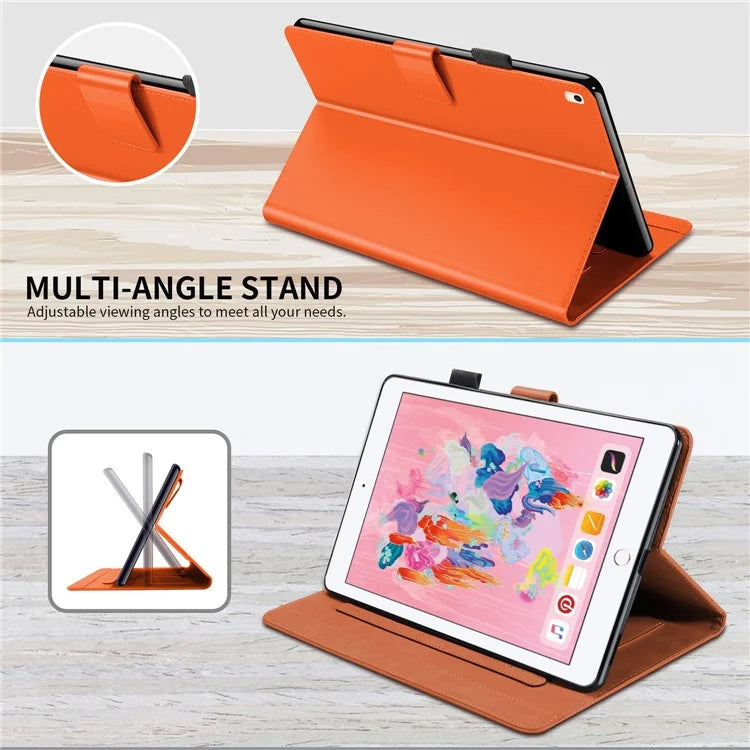 For iPad 9.7-inch (2017) / (2018) Tablet Leather Case Cartoon Animal Pattern