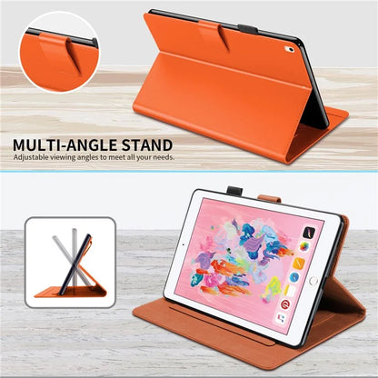 For iPad 9.7-inch (2017) / (2018) Tablet Leather Case Cartoon Animal Pattern