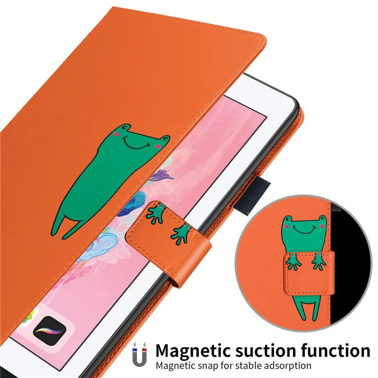 For iPad 9.7-inch (2017) / (2018) Tablet Leather Case Cartoon Animal Pattern