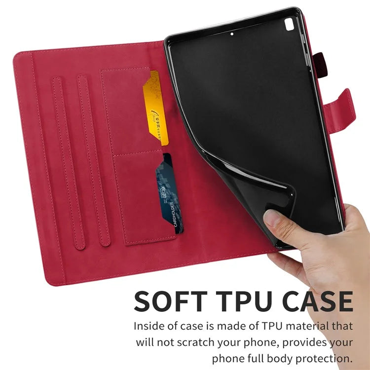 For iPad 9.7-inch (2017) / (2018) Tablet Leather Case Cartoon Animal Pattern