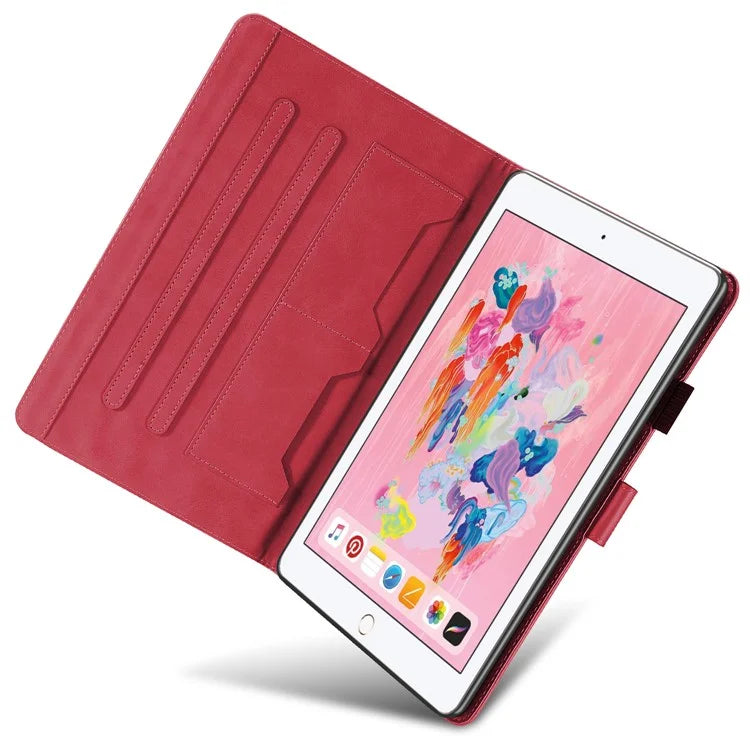 For iPad 9.7-inch (2017) / (2018) Tablet Leather Case Cartoon Animal Pattern