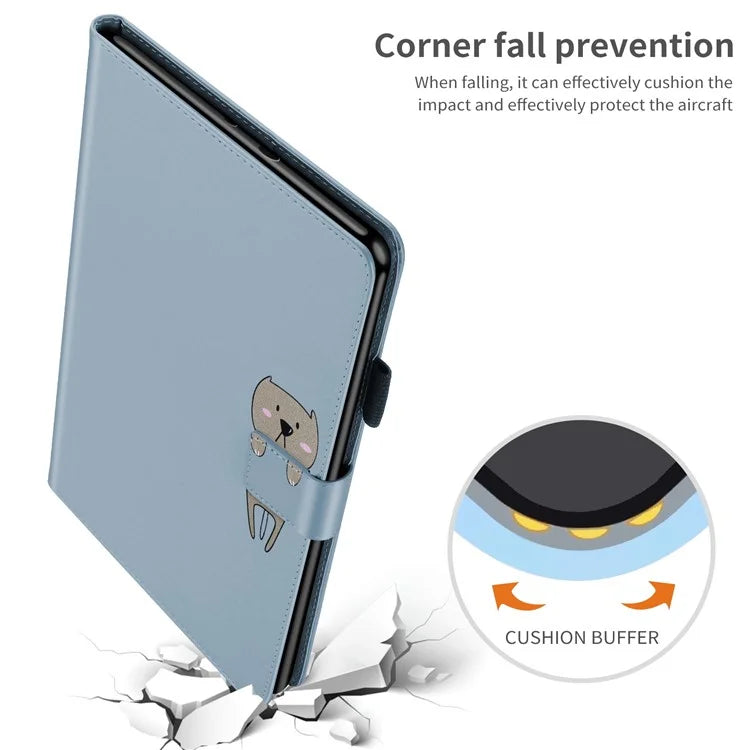 For iPad 9.7-inch (2017) / (2018) Tablet Leather Case Cartoon Animal Pattern