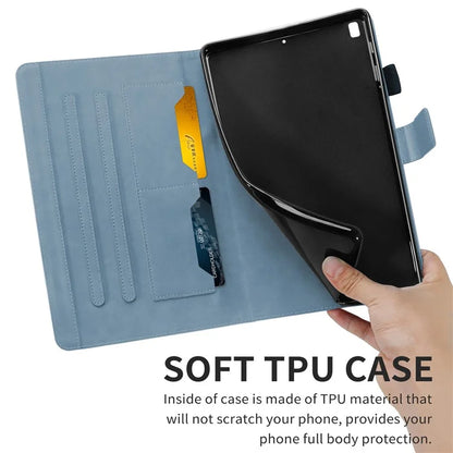 For iPad 9.7-inch (2017) / (2018) Tablet Leather Case Cartoon Animal Pattern