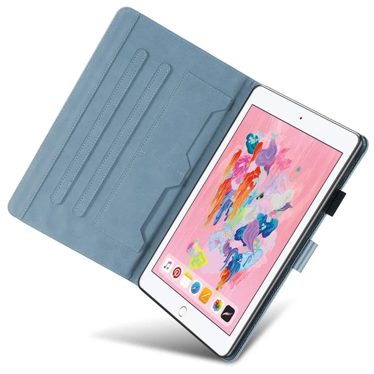 For iPad 9.7-inch (2017) / (2018) Tablet Leather Case Cartoon Animal Pattern