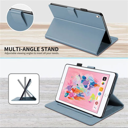 For iPad 9.7-inch (2017) / (2018) Tablet Leather Case Cartoon Animal Pattern