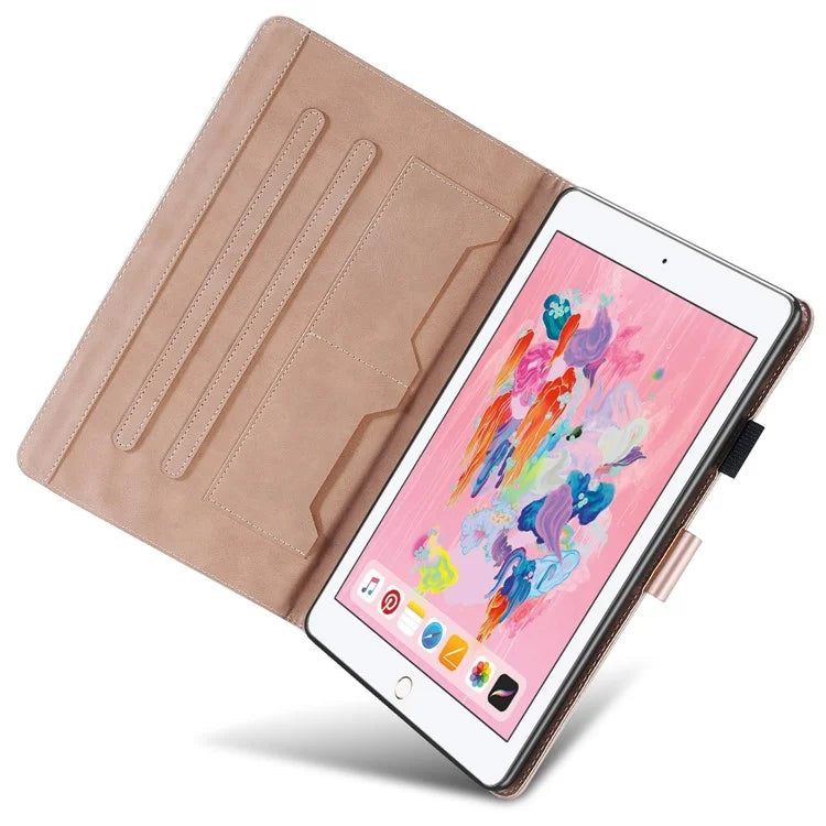 For iPad 9.7-inch (2017) / (2018) Tablet Leather Case Cartoon Animal Pattern