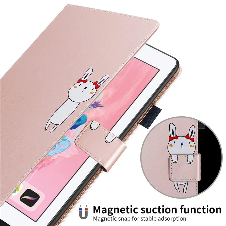For iPad 9.7-inch (2017) / (2018) Tablet Leather Case Cartoon Animal Pattern