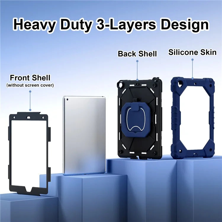 C3 Tablet Case for iPad 10.2 (2019) / (2020) / (2021) Kids Friendly Cover with Shoulder Strap Rotating Handle