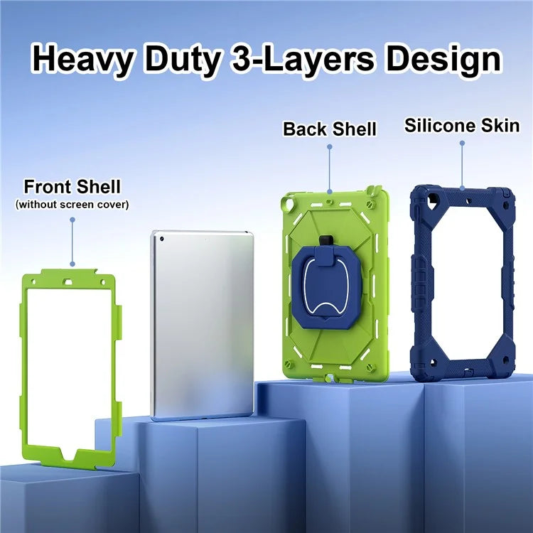 C3 Tablet Case for iPad 10.2 (2019) / (2020) / (2021) Kids Friendly Cover with Shoulder Strap Rotating Handle