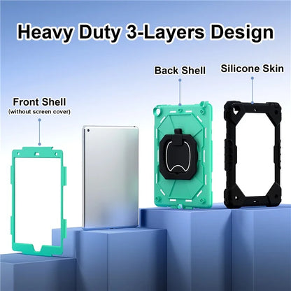 C3 Tablet Case for iPad 10.2 (2019) / (2020) / (2021) Kids Friendly Cover with Shoulder Strap Rotating Handle