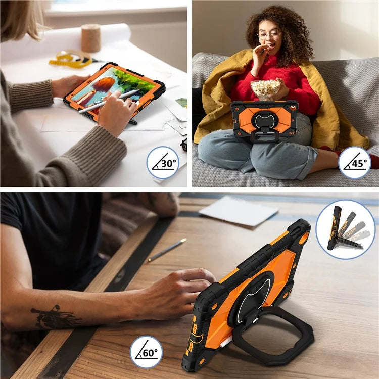 C3 Tablet Case for iPad 10.2 (2019) / (2020) / (2021) Kids Friendly Cover with Shoulder Strap Rotating Handle