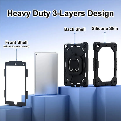 C3 Tablet Case for iPad 10.2 (2019) / (2020) / (2021) Kids Friendly Cover with Shoulder Strap Rotating Handle
