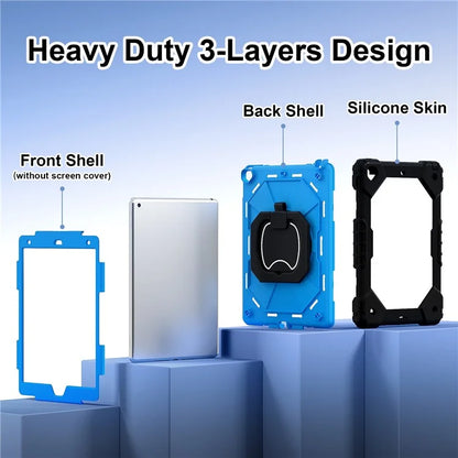 C3 Tablet Case for iPad 10.2 (2019) / (2020) / (2021) Kids Friendly Cover with Shoulder Strap Rotating Handle