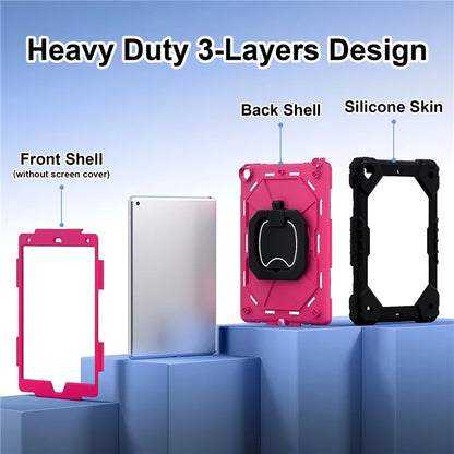 C3 Tablet Case for iPad 10.2 (2019) / (2020) / (2021) Kids Friendly Cover with Shoulder Strap Rotating Handle
