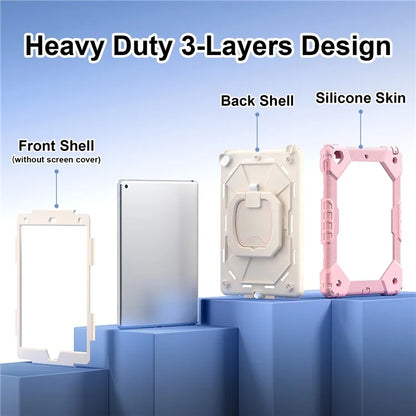 C3 Tablet Case for iPad 10.2 (2019) / (2020) / (2021) Kids Friendly Cover with Shoulder Strap Rotating Handle