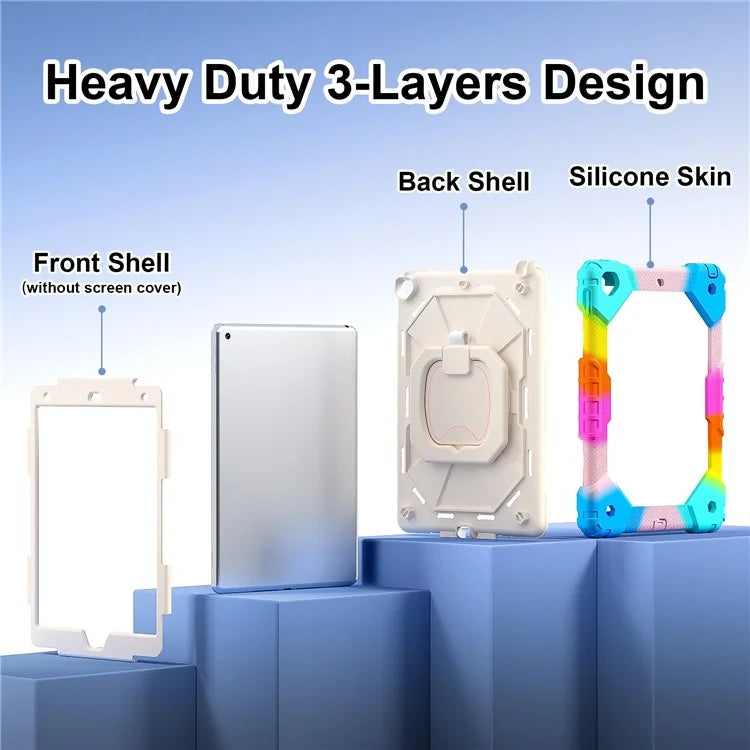 C3 Tablet Case for iPad 10.2 (2019) / (2020) / (2021) Kids Friendly Cover with Shoulder Strap Rotating Handle