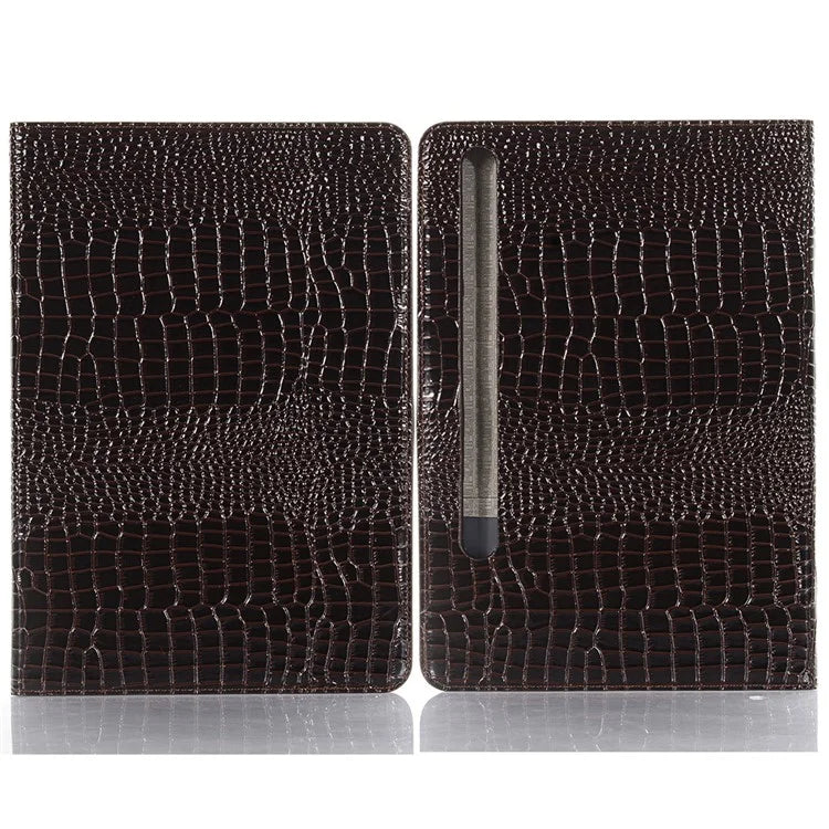 For Samsung Galaxy Tab S9+ Leather Case Stand Wallet Tablet Cover Crocodile Texture