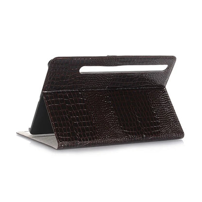 For Samsung Galaxy Tab S9+ Leather Case Stand Wallet Tablet Cover Crocodile Texture