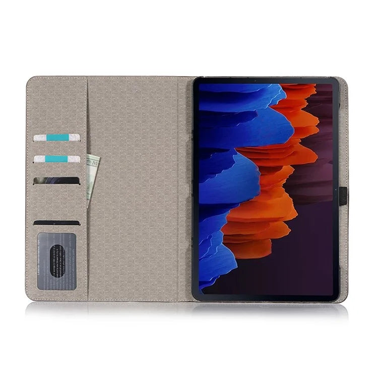 For Samsung Galaxy Tab S9+ Leather Case Stand Wallet Tablet Cover Crocodile Texture